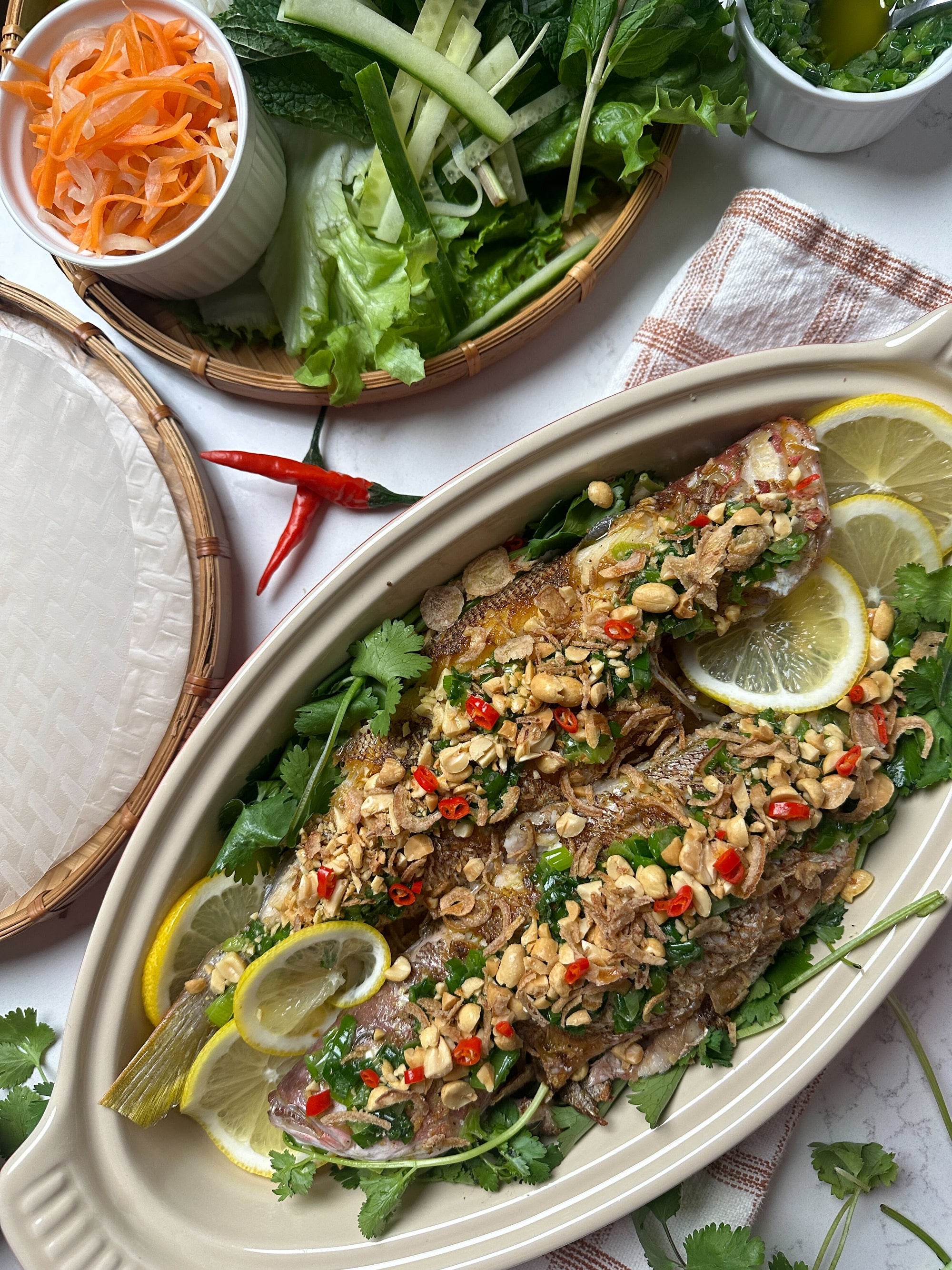 Nguyen Food Stall Vietnamese Whole Fried Fish - Lunar New Year Recipe - Le Creuset Fish Baker